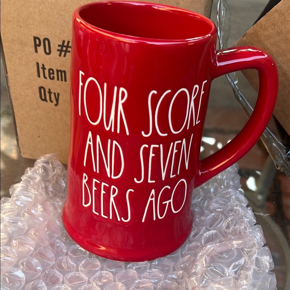 Red Ceramic Mug with Fun Quote